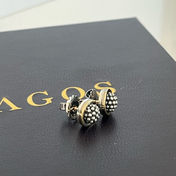 NWT LAGOS Caviar Forever Beaded Stud 18k Gold and Sterling Silver Earrings✨ - Picture 12 of 15